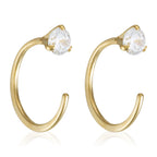 Boucles D'Oreilles "Arc Brillant" Or Jaune 375/1000