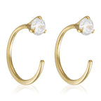 Boucles D'Oreilles "Arc Brillant" Or Jaune 375/1000