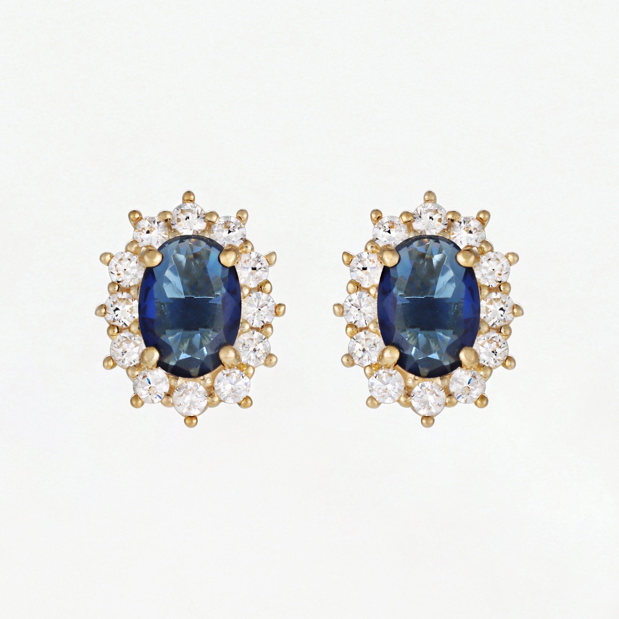 “Brela” Earrings in 375/1000 Yellow Gold and Sapphire