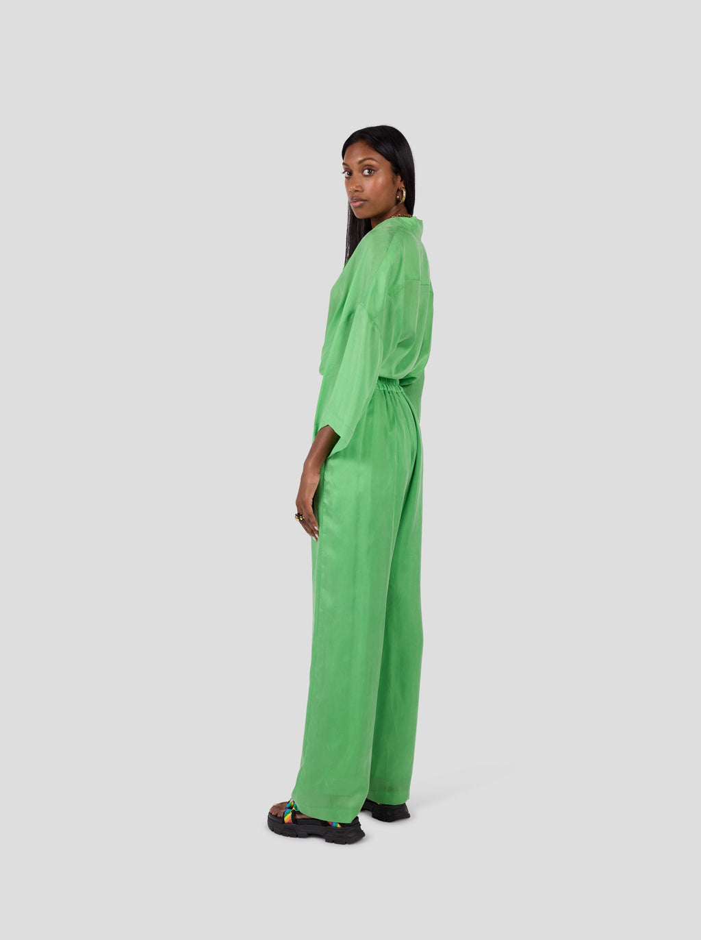 Pantalon Spartacus In Green Kelly Cupro