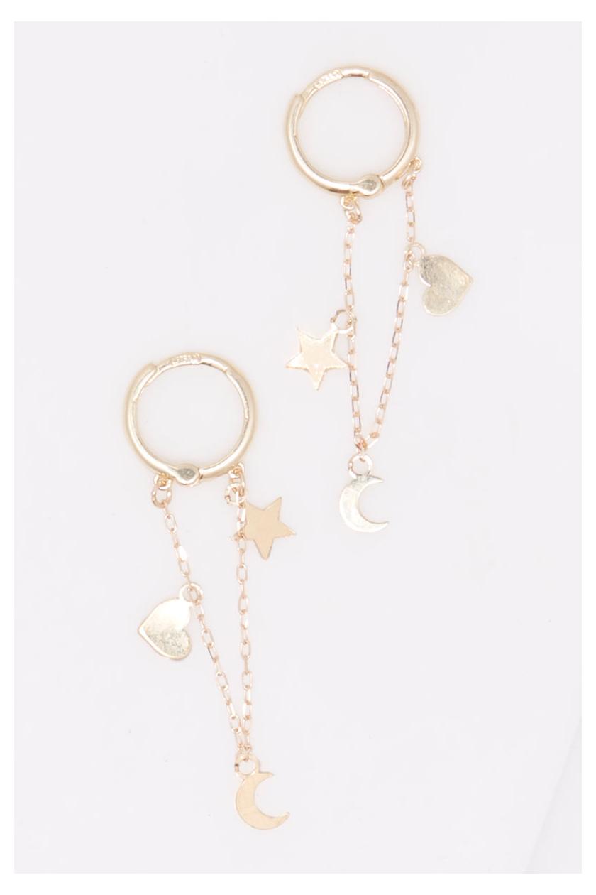 9Mm “Love” Earrings 375/1000 Yellow Gold