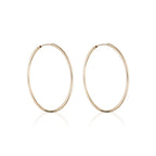 Boucles D'Oreilles Créoles Lisses 30 Mm - Or Jaune