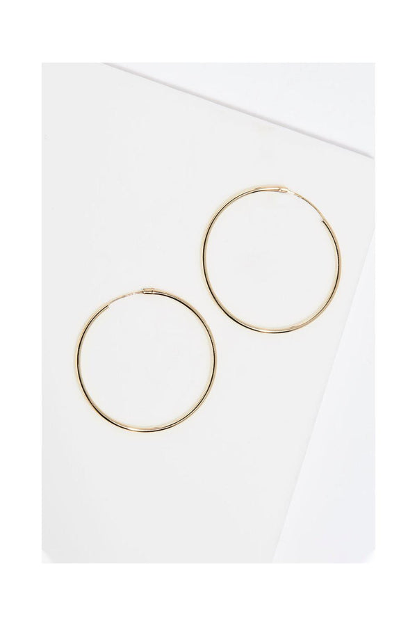 “Smooth Hoop” Earrings 30 Mm 375/1000 Yellow Gold