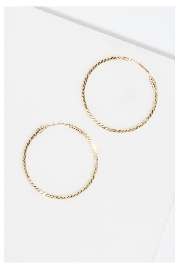 Boucles D'Oreilles "Créoles Twistées 20 Mm" Or Jaune 375/1000