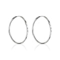 375/1000 White Gold “20 Mm Twisted Creole” Earrings