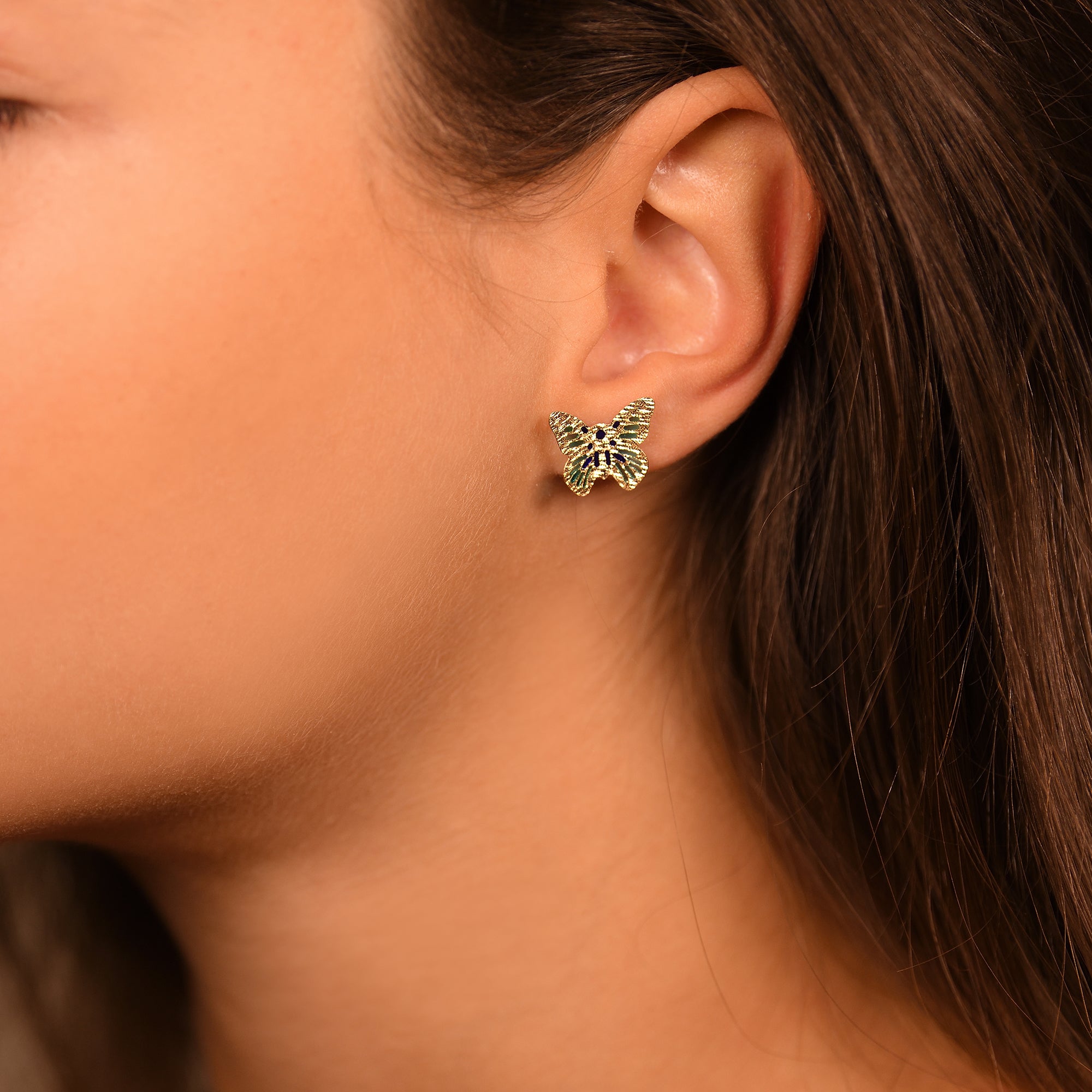 “Butterfly Lovers” Earrings 375/1000 Yellow Gold