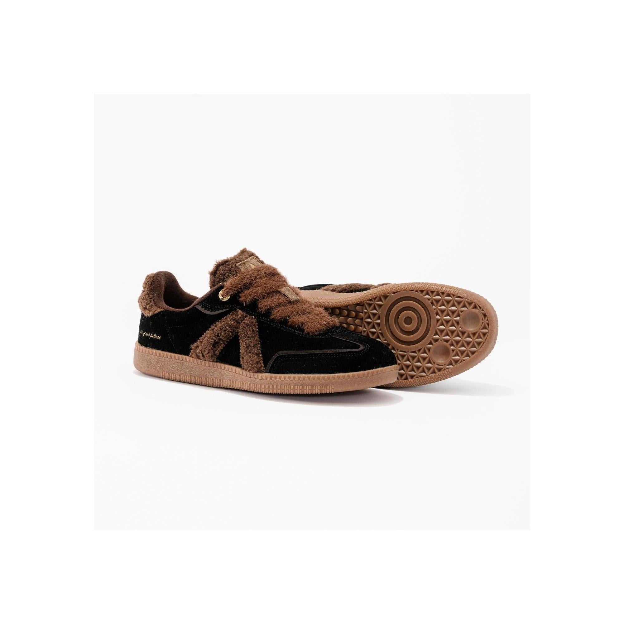 Sneakers Elite Classic Black-Brown-Sherpa