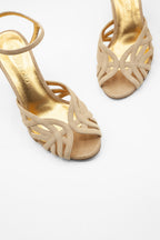 Electra Beige Oro - White Heeled Shoes