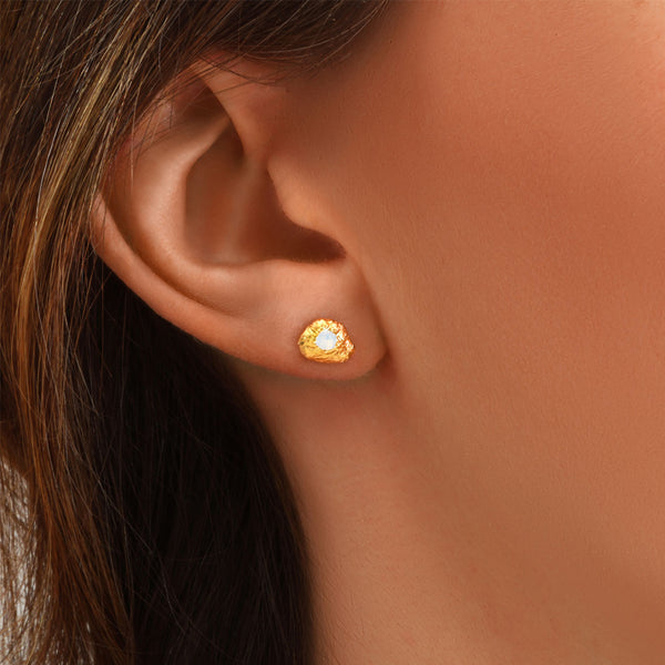 Boucles D'Oreilles Eleven White Opal