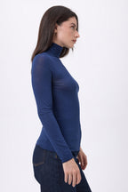 Camiseta de cuello alto Eliot - Azul marino - Mujer