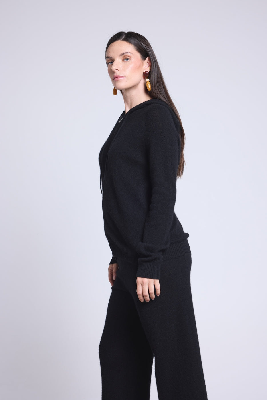 Sudadera con capucha y cremallera Elya - Negro - Mujer