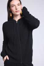 Sudadera con capucha y cremallera Elya - Negro - Mujer