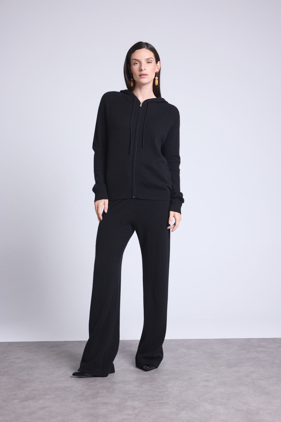 Sudadera con capucha y cremallera Elya - Negro - Mujer