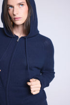 Sudadera con cremallera y capucha Elya - Azul marino - Mujer