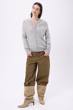Sweat Zippe A Capuche Elya - Gris Clair - Femme
