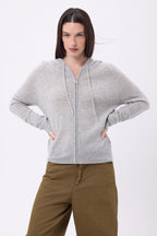 Sweat Zippe A Capuche Elya - Gris Clair - Femme