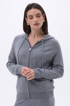 Sweat Zippe A Capuche Elya - Gris Fonce - Femme