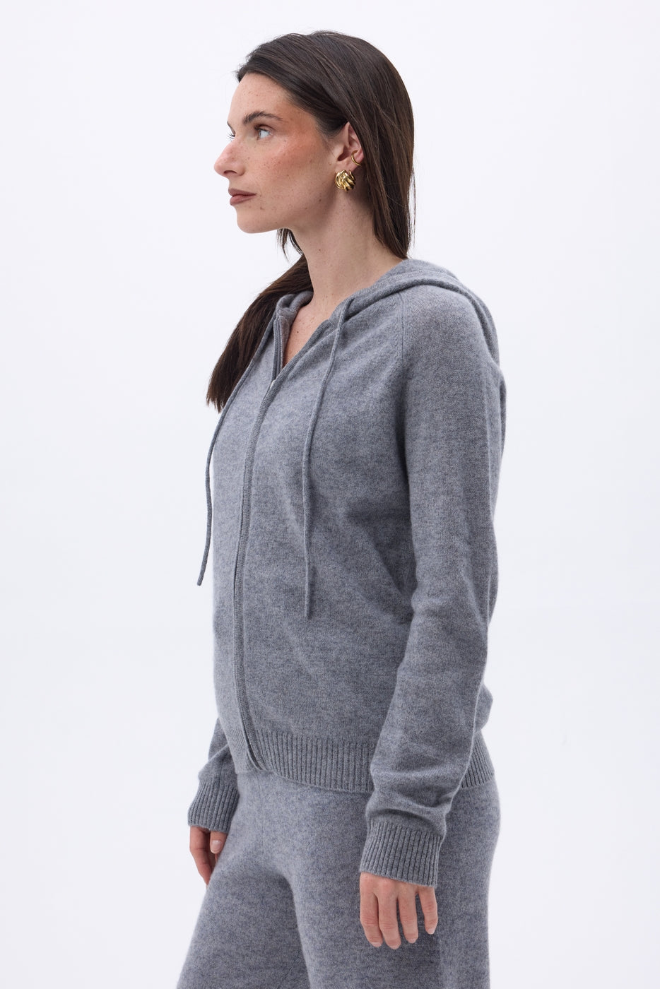 Sweat Zippe A Capuche Elya - Gris Fonce - Femme