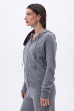 Sweat Zippe A Capuche Elya - Gris Fonce - Femme