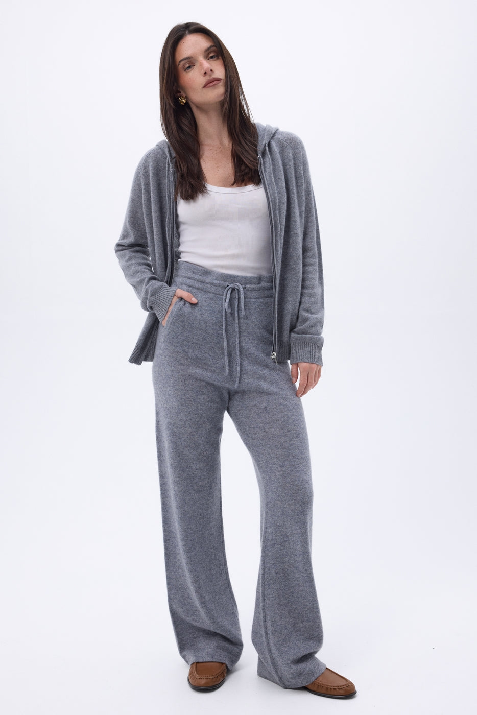 Sweat Zippe A Capuche Elya - Gris Fonce - Femme