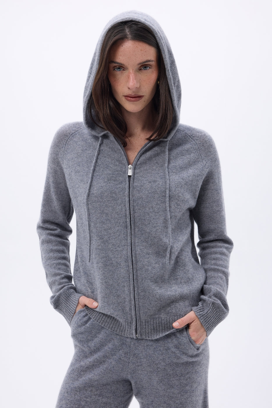 Sweat Zippe A Capuche Elya - Gris Fonce - Femme