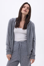 Sweat Zippe A Capuche Elya - Gris Fonce - Femme