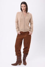 Sweat Zippe A Capuche Elya - Beige Creme - Femme