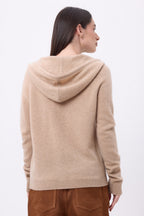 Sweat Zippe A Capuche Elya - Beige Creme - Femme