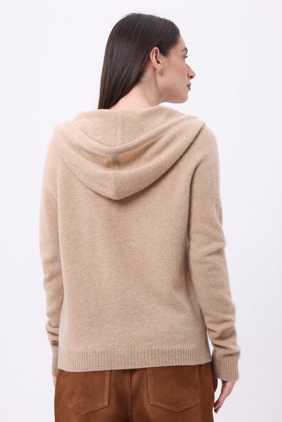 Sweat Zippe A Capuche Elya - Beige Creme - Femme