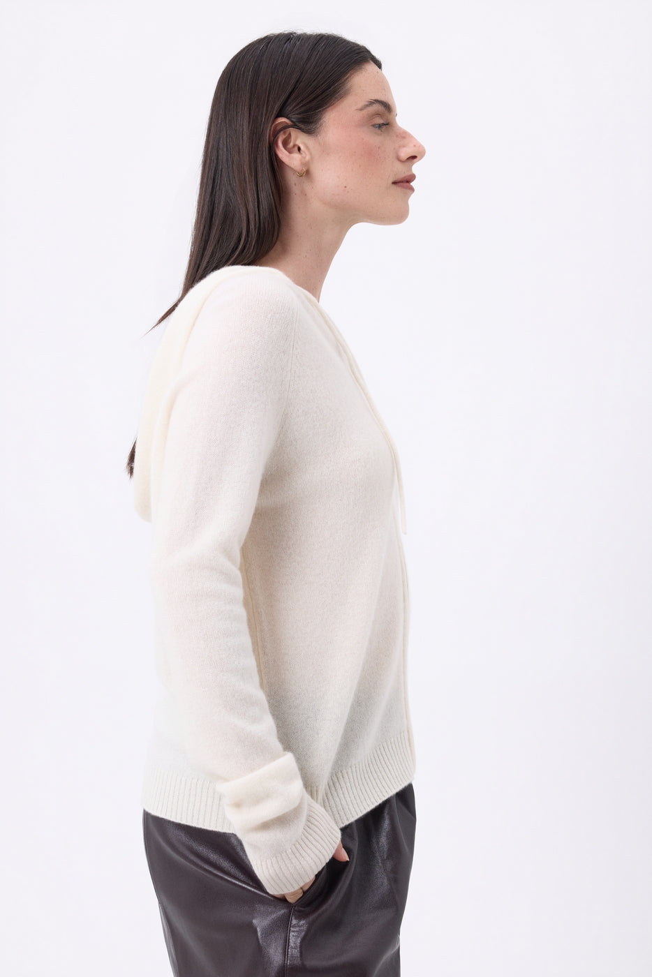 Sweat Zippe A Capuche Elya - Blanc - Femme