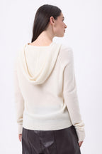 Sweat Zippe A Capuche Elya - Blanc - Femme