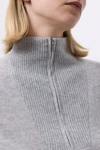 Maglione Collo con Zip Emilie - Grigio Chiaro - Donna