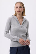 Maglione Collo con Zip Emilie - Grigio Chiaro - Donna