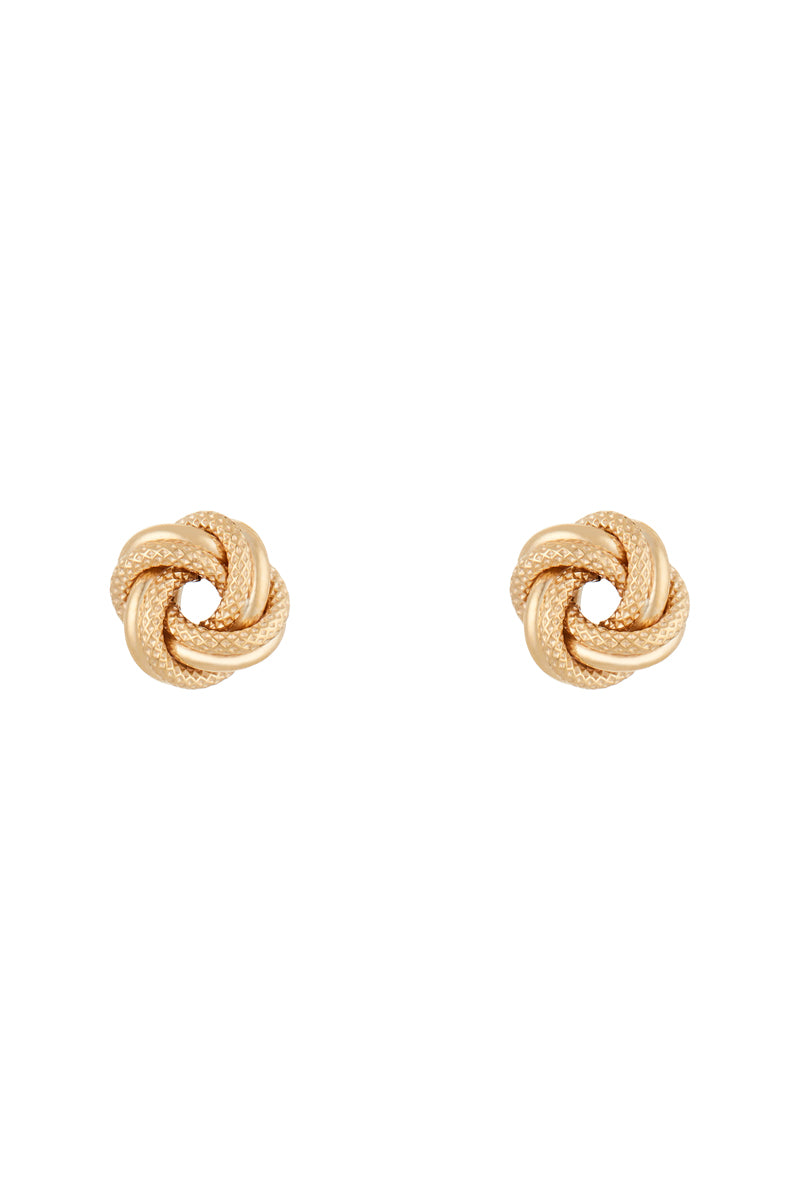 Boucles D'Oreilles "Noeud Torsadé 8 Mm"  Or Jaune 375/1000