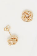 Boucles D'Oreilles " Noeud Torsadé 10Mm" - Or Jaune 375/1000