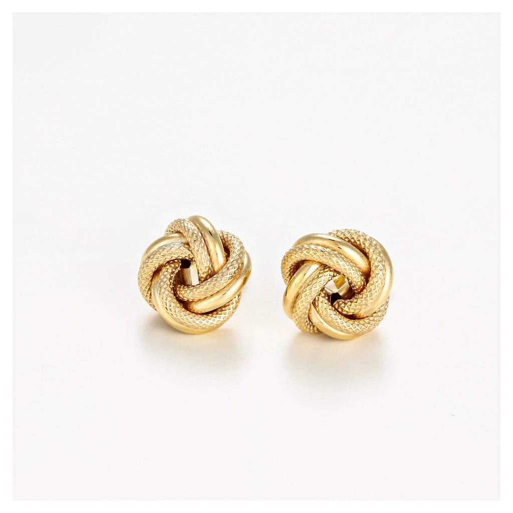 Boucles D'Oreilles "Noeud Torsadé 10Mm" - Or Jaune 375/1000