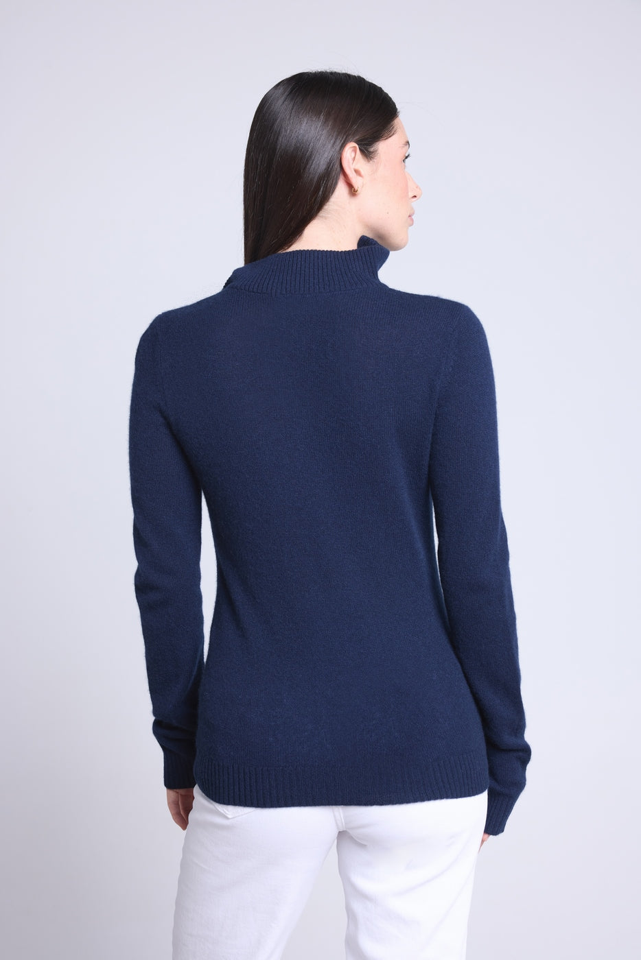 Jersey Cuello Alto Zip Mujer Emy - Azul Marino - Mujer