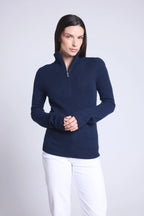 Jersey Cuello Alto Zip Mujer Emy - Azul Marino - Mujer