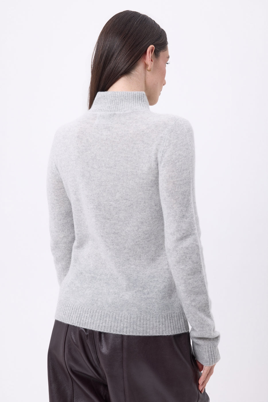 Pull Col Camioneur Zip Emy - Gris Clair - Femme