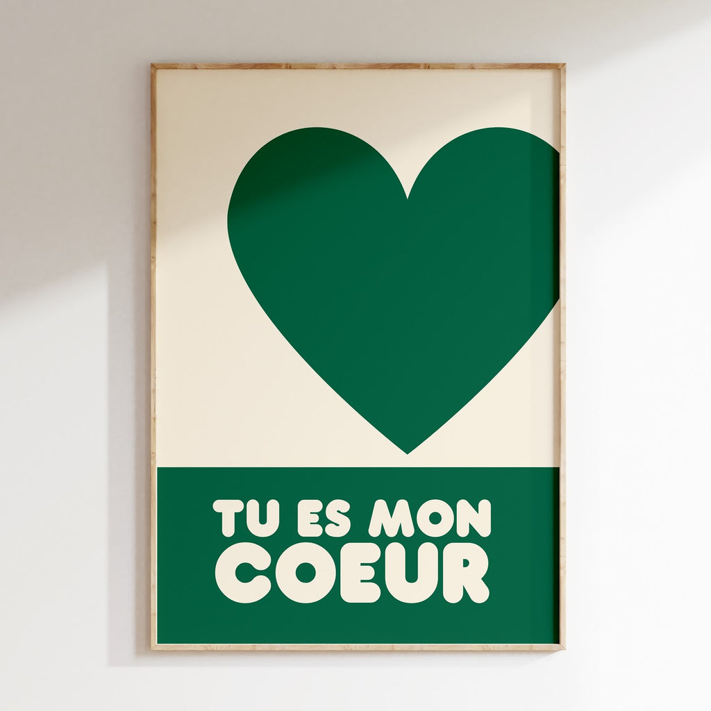 Kids - Affiche Kids Tu Es Mon Coeur - Vert