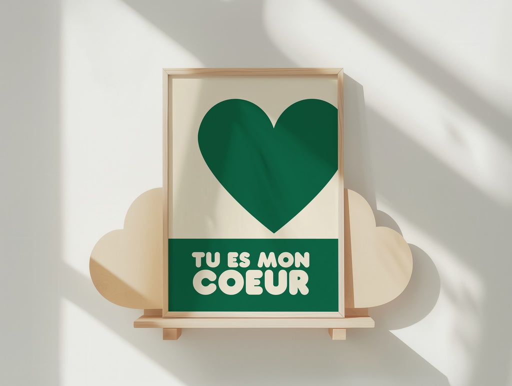 Kids - Affiche Kids Tu Es Mon Coeur - Vert