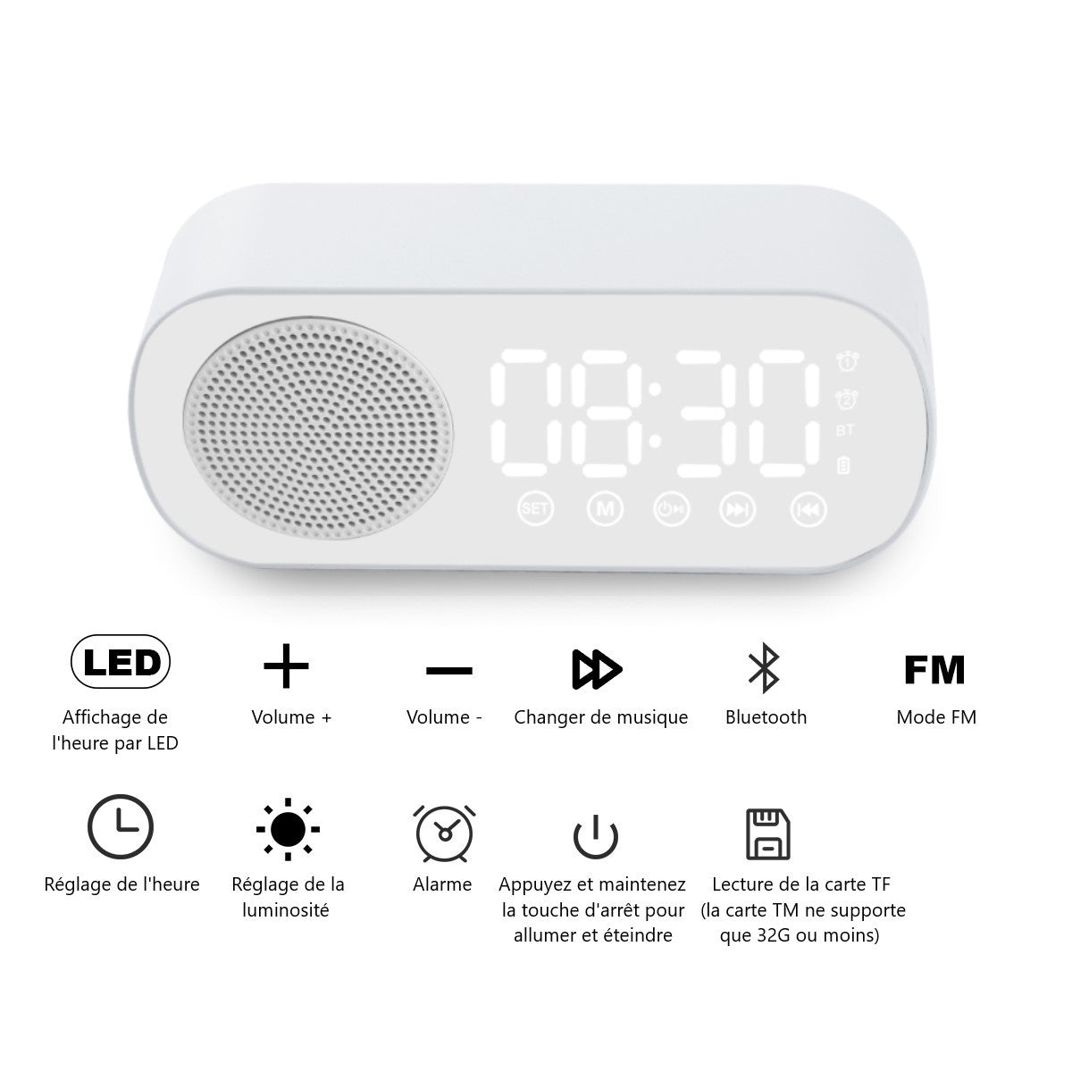 Enceinte Reveil Bluetooth