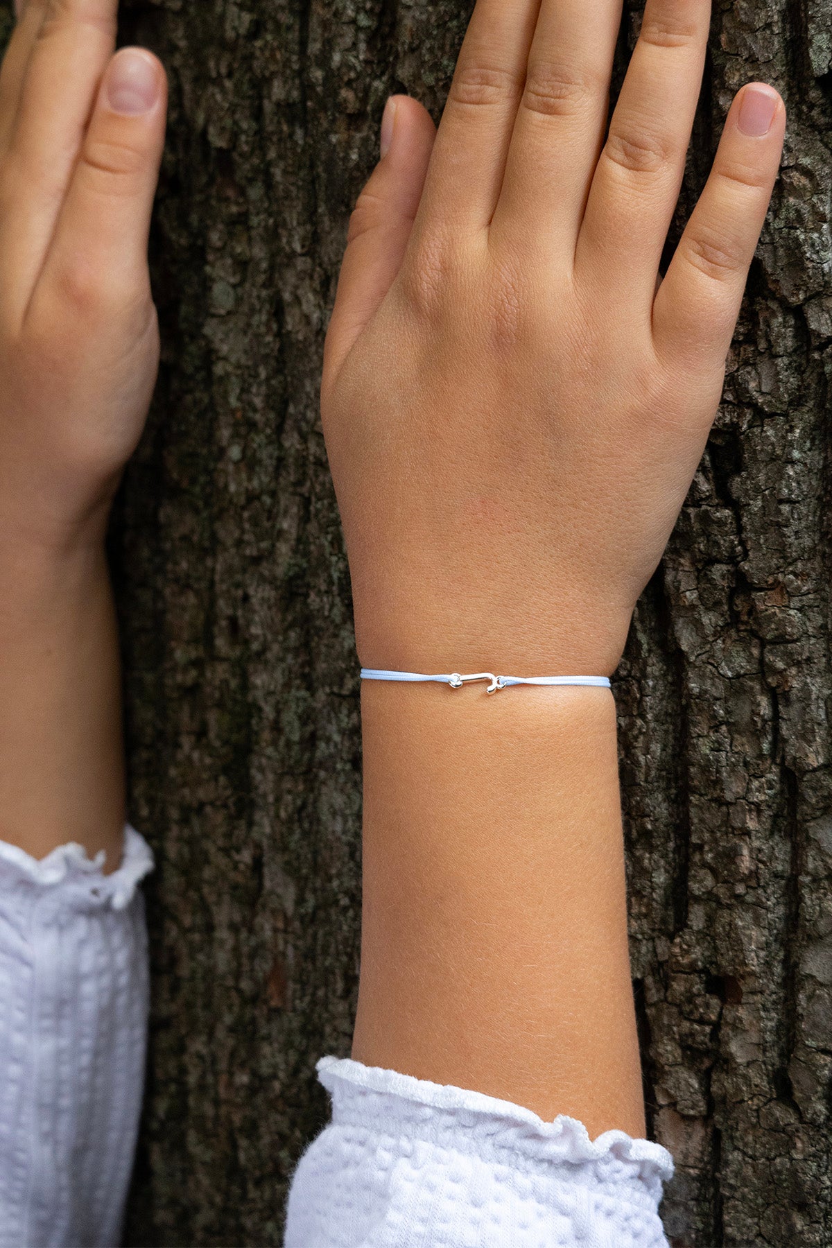 Bracelet Lettres Plaqué Argent Enfant - Bleu Ciel