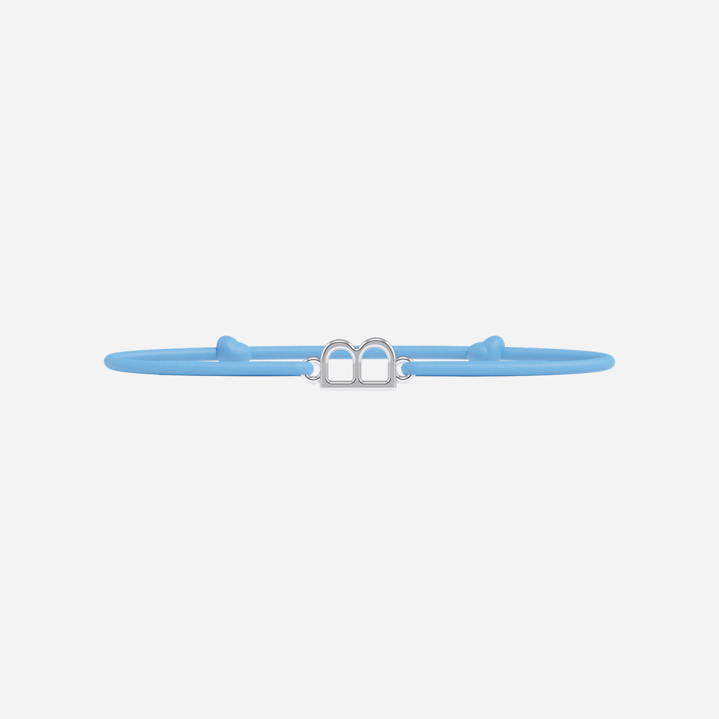 Bracelet Lettres Plaqué Argent Enfant - Bleu Ciel