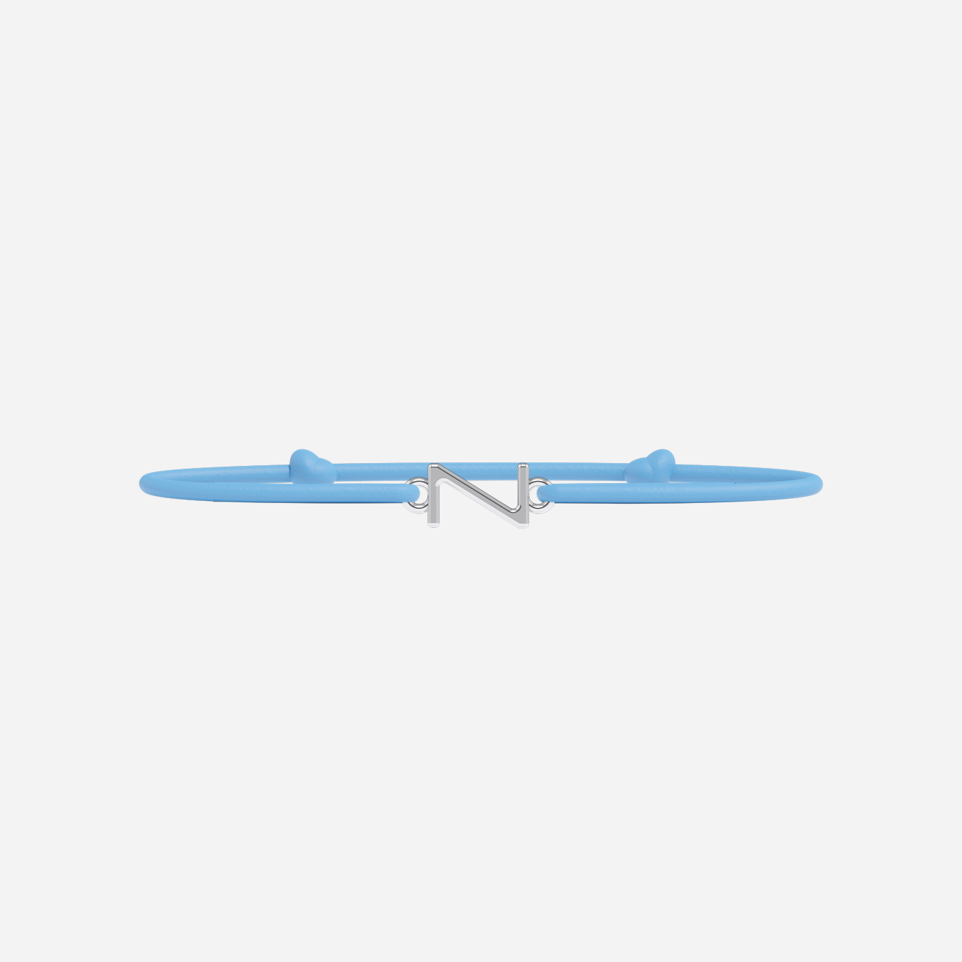Pulsera Letras Bañada en Plata - Niño - Azul Cielo