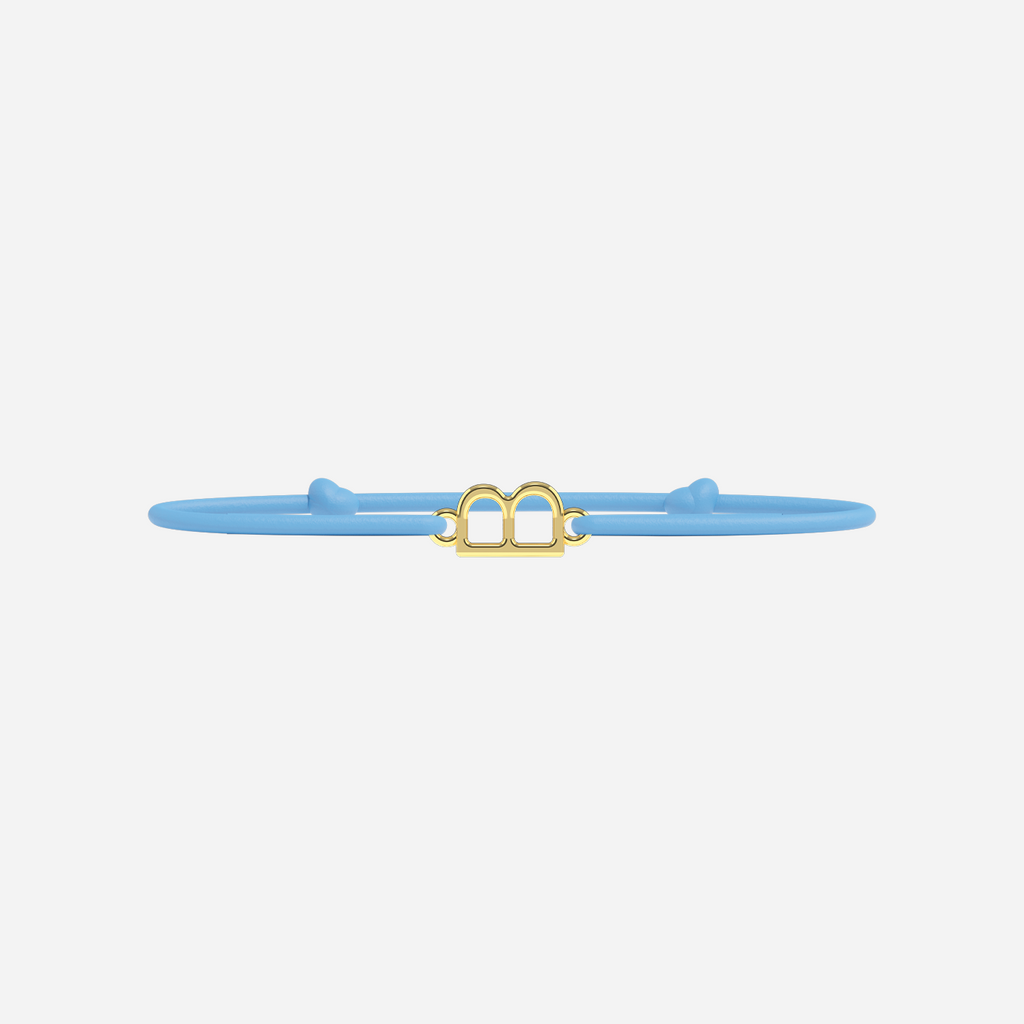 Pulsera Letras Doradas - Niño - Azul Cielo