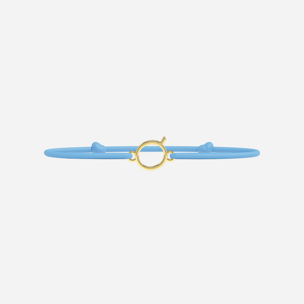 Pulsera Letras Doradas - Niño - Azul Cielo