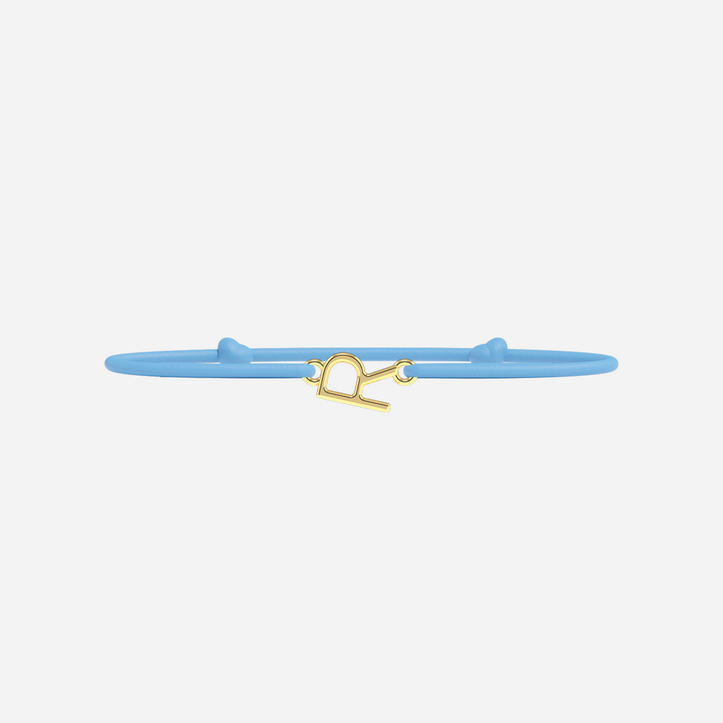 Bracelet Lettres Dorées Enfant - Bleu Ciel