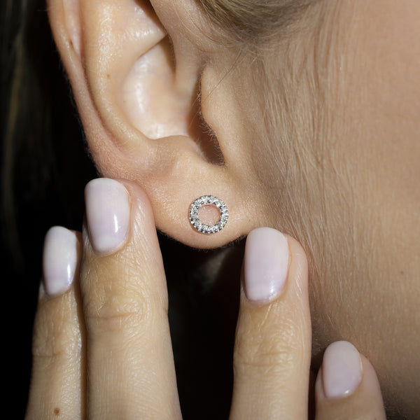 Pendientes "Simplicity" D 0.10" Simplicity" D 0.10Ct/24 - Oro blanco 375/1000