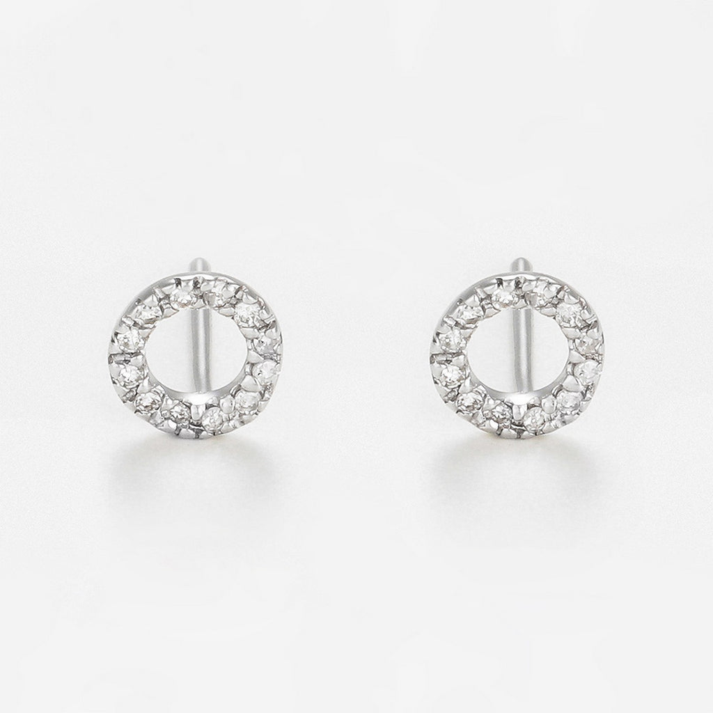 Pendientes "Simplicity" D 0.10" Simplicity" D 0.10Ct/24 - Oro blanco 375/1000